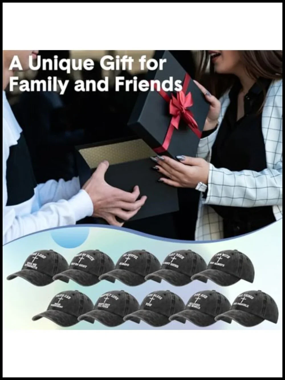 10 Pc Cotton Cross Baseball Caps Adjustable Christian Hats